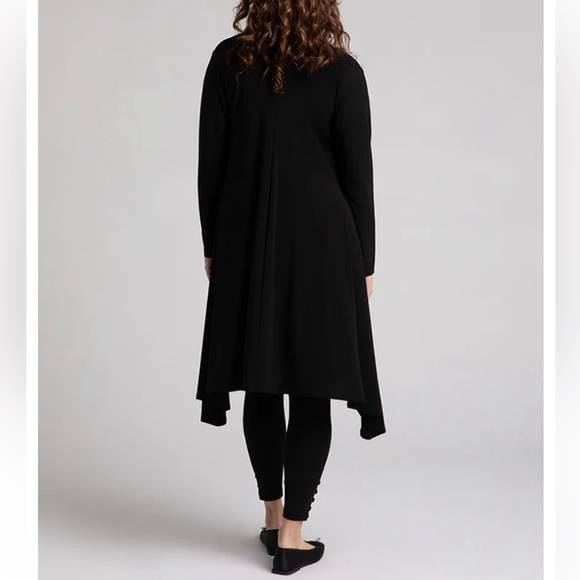 SYMPLI open front long cardigan duster Olive Green Drape Cardigan jacket size 2 - Picture 4 of 12